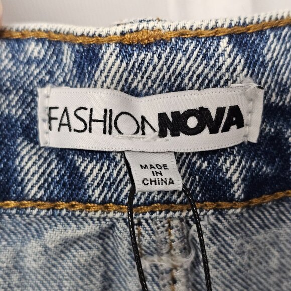 Fashion Nova Denim Skirt Maxi Grunge Distressed Acid Washed XS NWOT - Picture 7 of 11